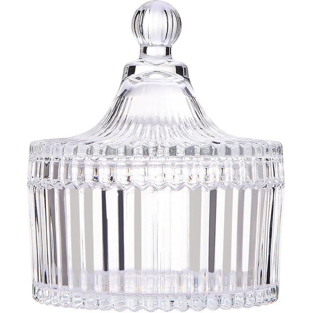 YILUSHENGHUA Colorful Glass Jar With Lid - Candy Cookie Container, Jewelry Box, Buffet Biscuit Storage, Decorative Clear Food Container