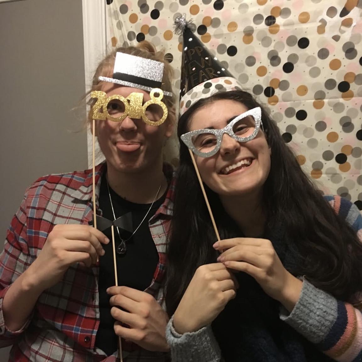 Celebrating New Year's Eve with Connor's Mom (Maripat) and Kendall's Mom (Donna), in Niskayuna, NY.
(December 2017)