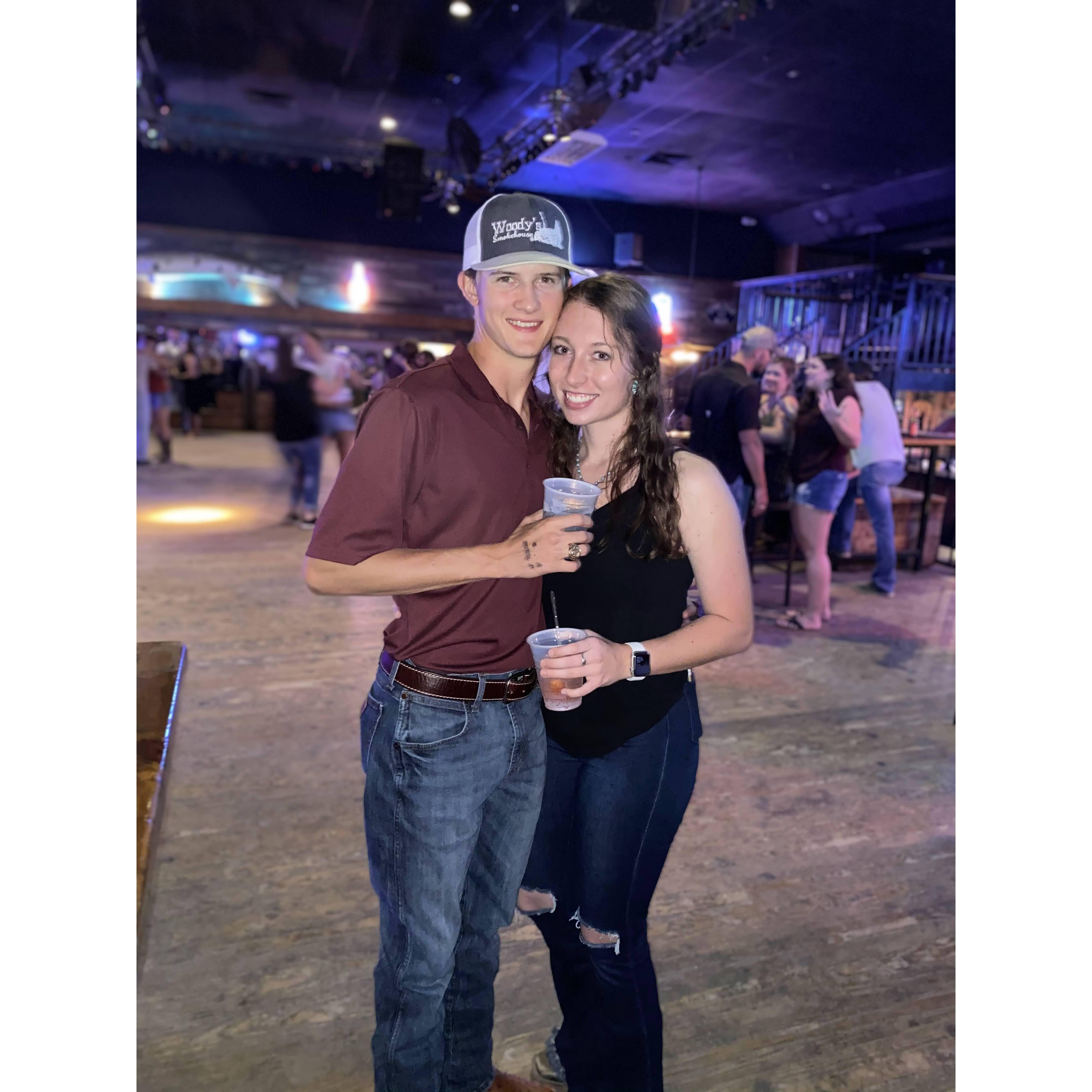 One of many nights spent dancing away at Hurricane Harry's in College Station.