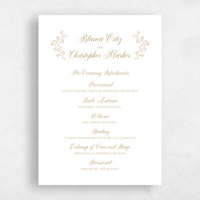 Yellow Simple Wedding Program - Estera