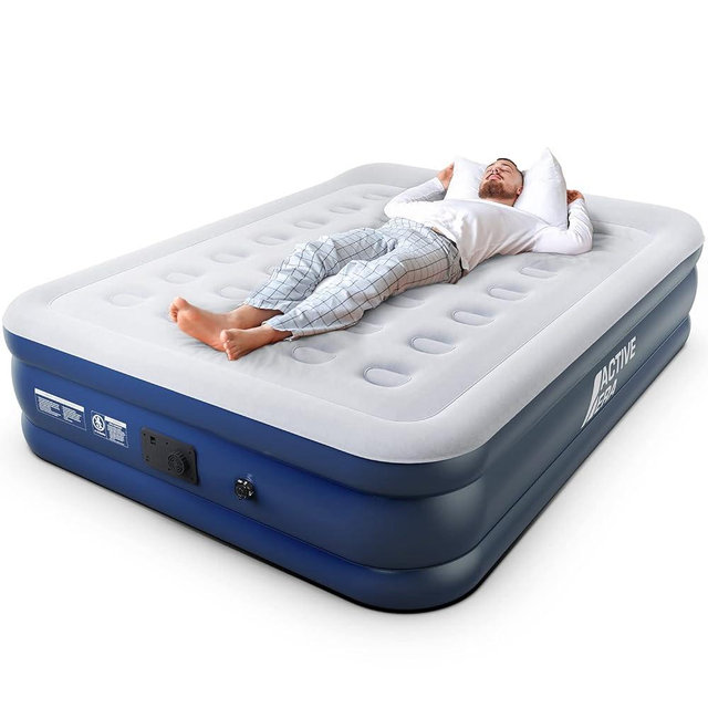 Active Era King Size Air Mattress with Built-in Pump Raised - Premium Elevated Inflatable Mattress Airbed with Raised Pillow - Puncture Resistant 19.5" Tall King Air Mattress with Waterproof Soft Top