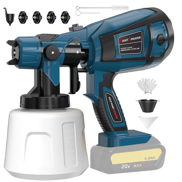 Paint Sprayer Tool High Power Electric Spray Paint Gun Easy to Clean for Furniture Cabinets Fence Walls Door Garden Chairs Bright Blue