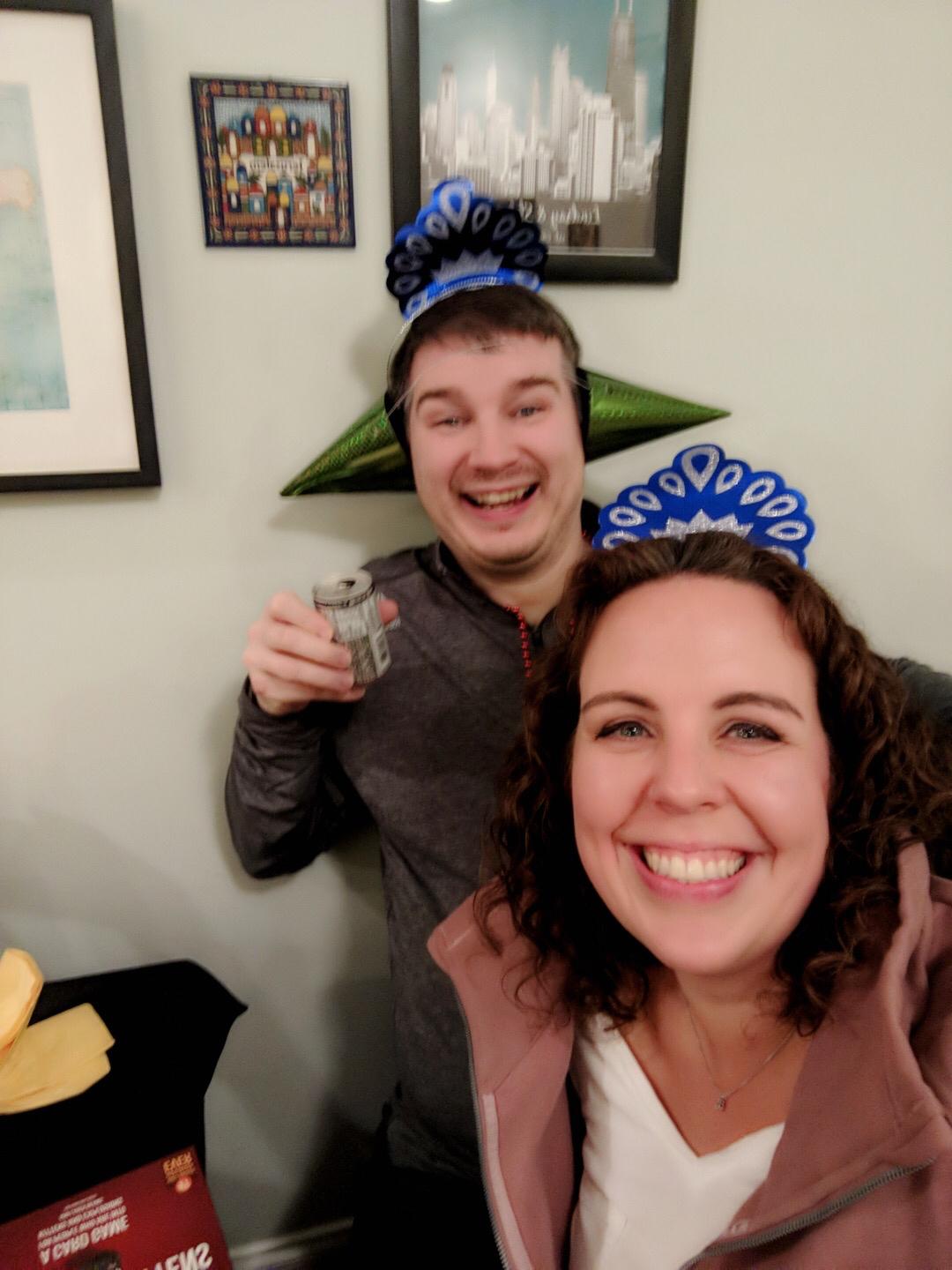 We know how to NYE party... with board games and tiny ciders. And many hats.