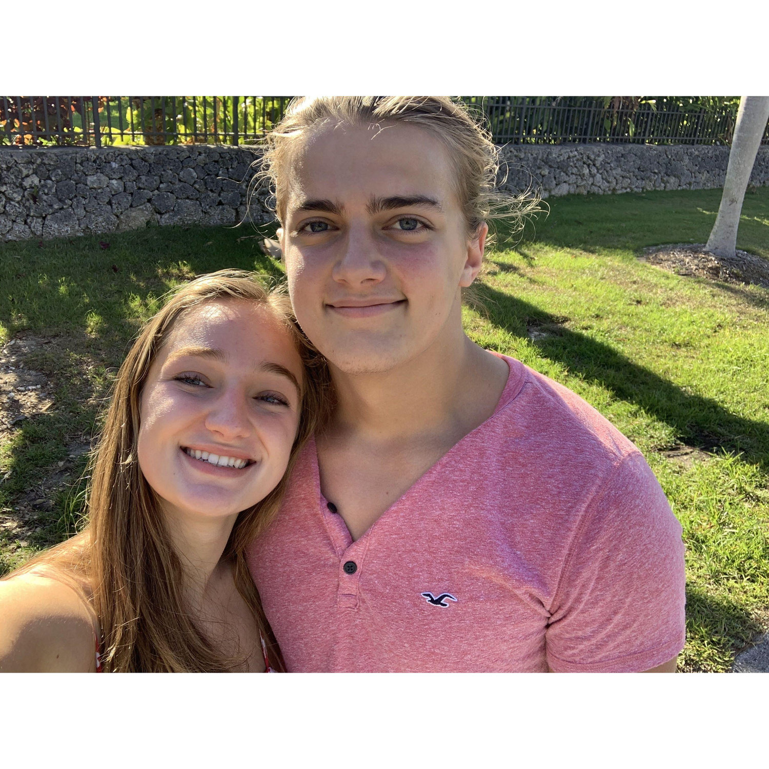 This was us on our first date walk around the neighborhood!