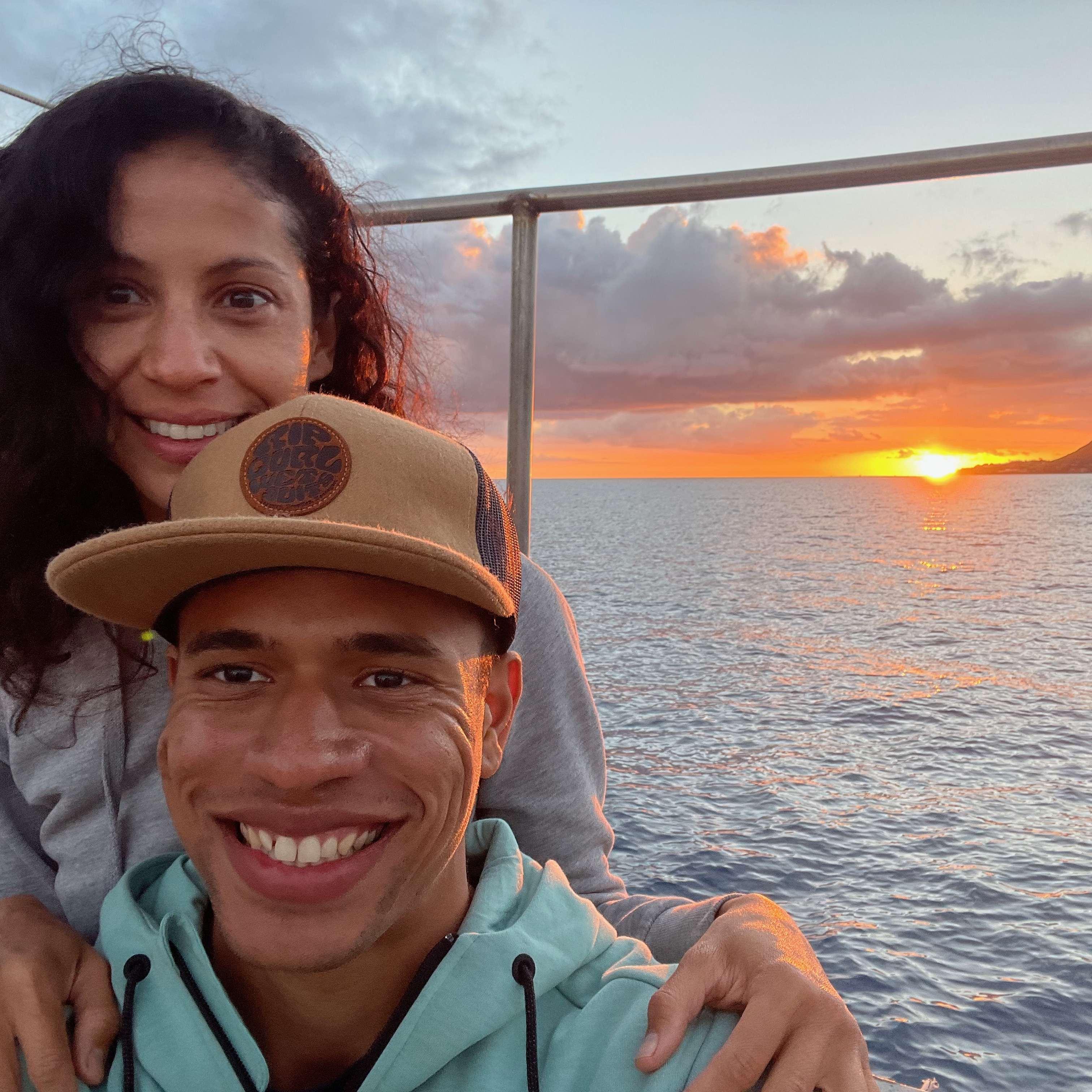 Sunset whale watching cruise.