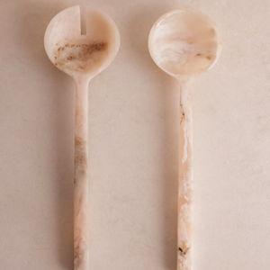 Henrietta Resin Salad Servers, White, Set of Two - Soho Home