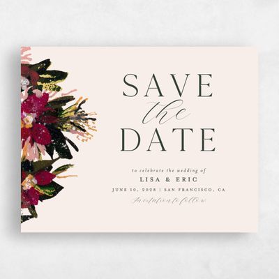 Linen, Beige Wedding Save the Date - Bloomsbury Landscape Foil