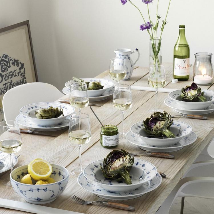 Royal Copenhagen, Blue Fluted Plain Rim Soup Bowl | Zola