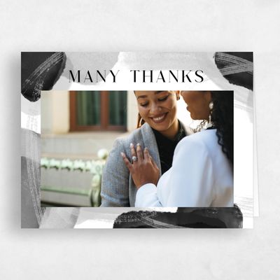 Dark Ash, Grey Wedding Thank You - Staton Photo