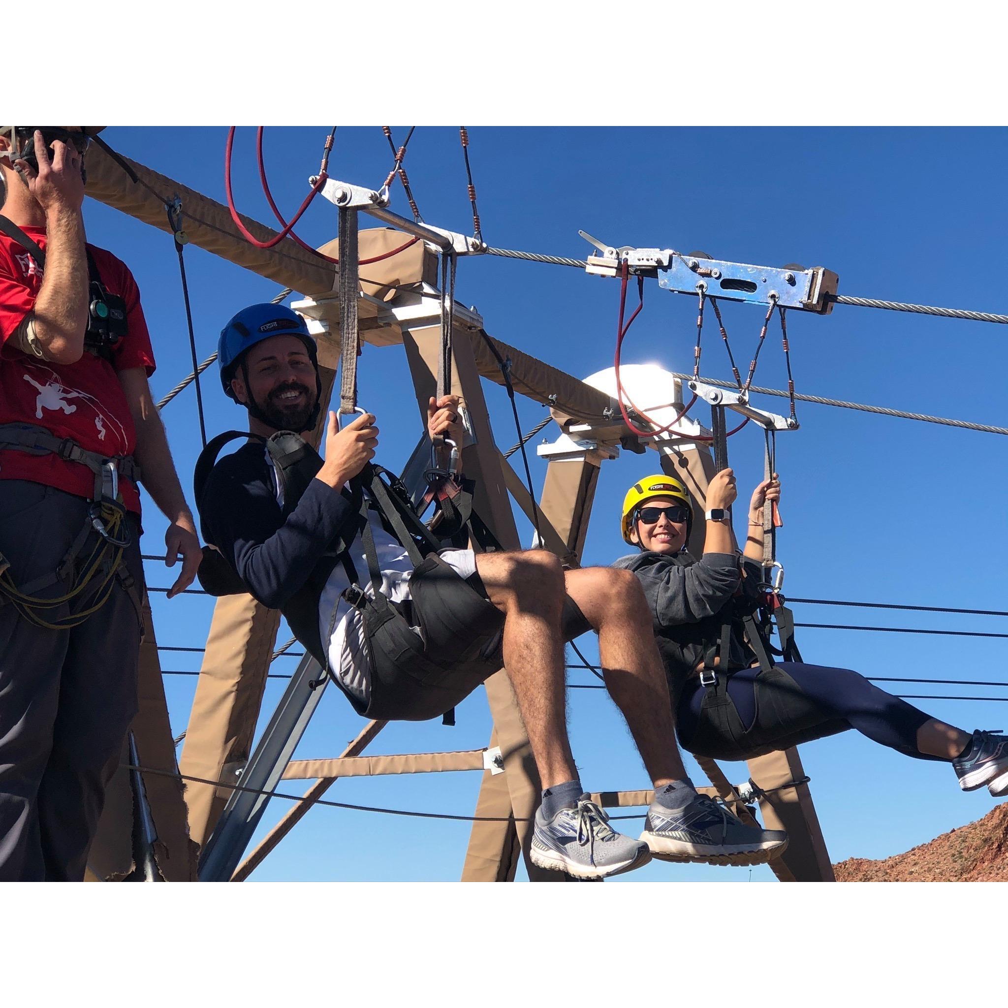 Our first time ziplining in NV!