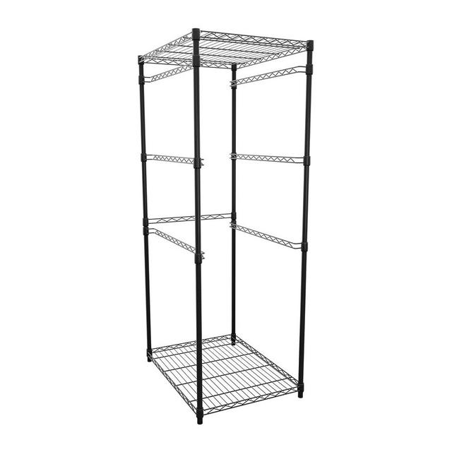 SafeRacks 5-Tier Steel Tote Rack - Maximize Space, Declutter, Organization, NSF Certified, Bin Storage for Garage, Pantry, Kitchen, Workspace, 5 Shelves, 31″ x 23″ x 68″, Black