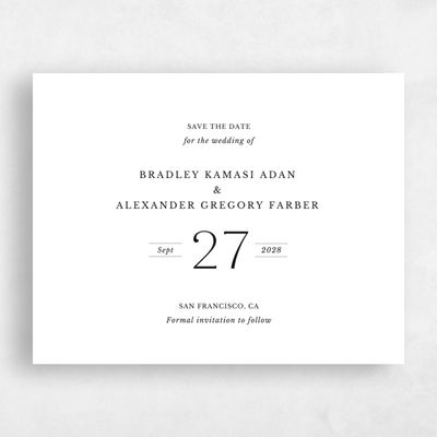 White Wedding Save the Date - Andros Landscape