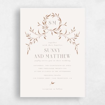 Camel, Brown Wedding Invitation - Clairemont Classic