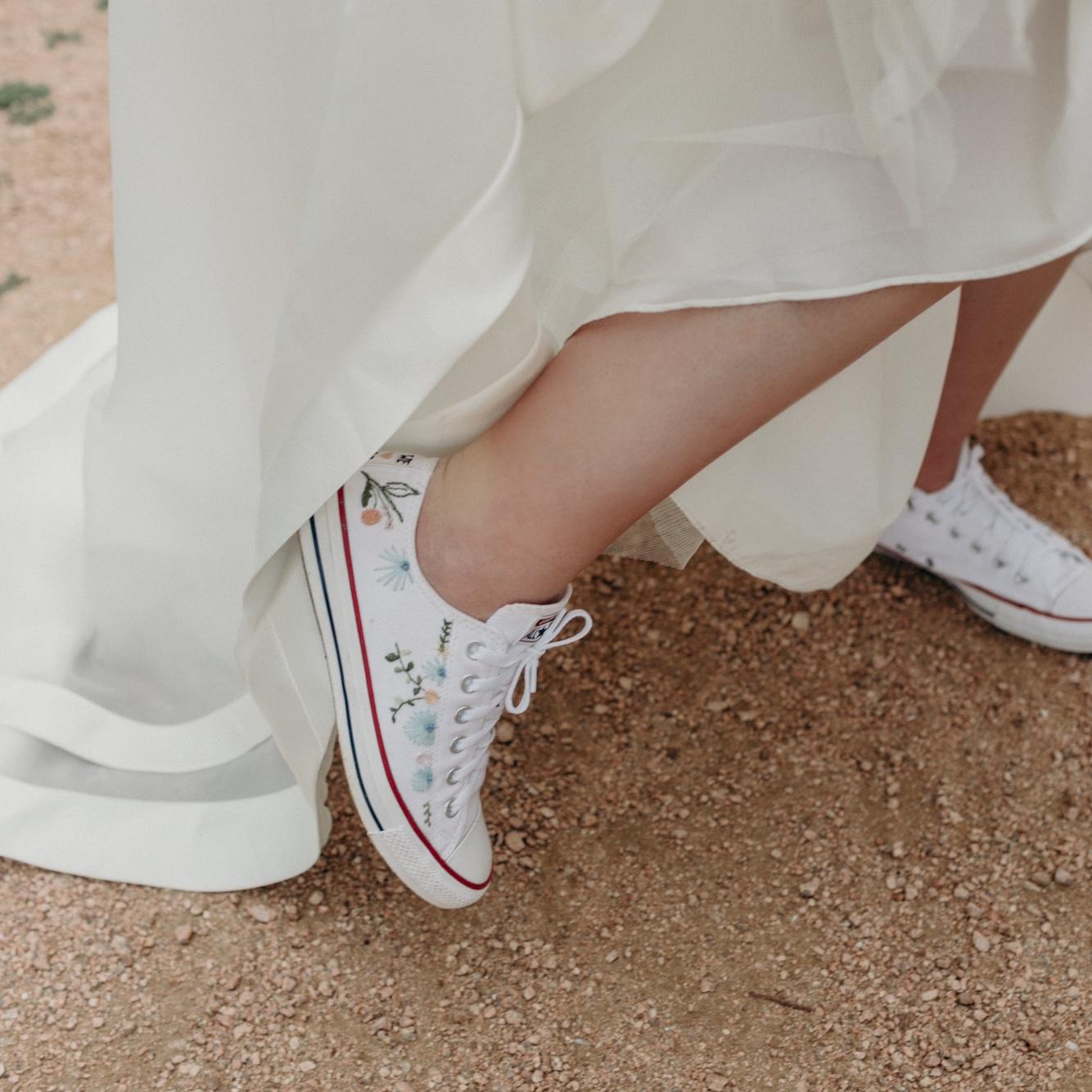 Hand embroidered wedding shoes by the lovely Whitney Martineau