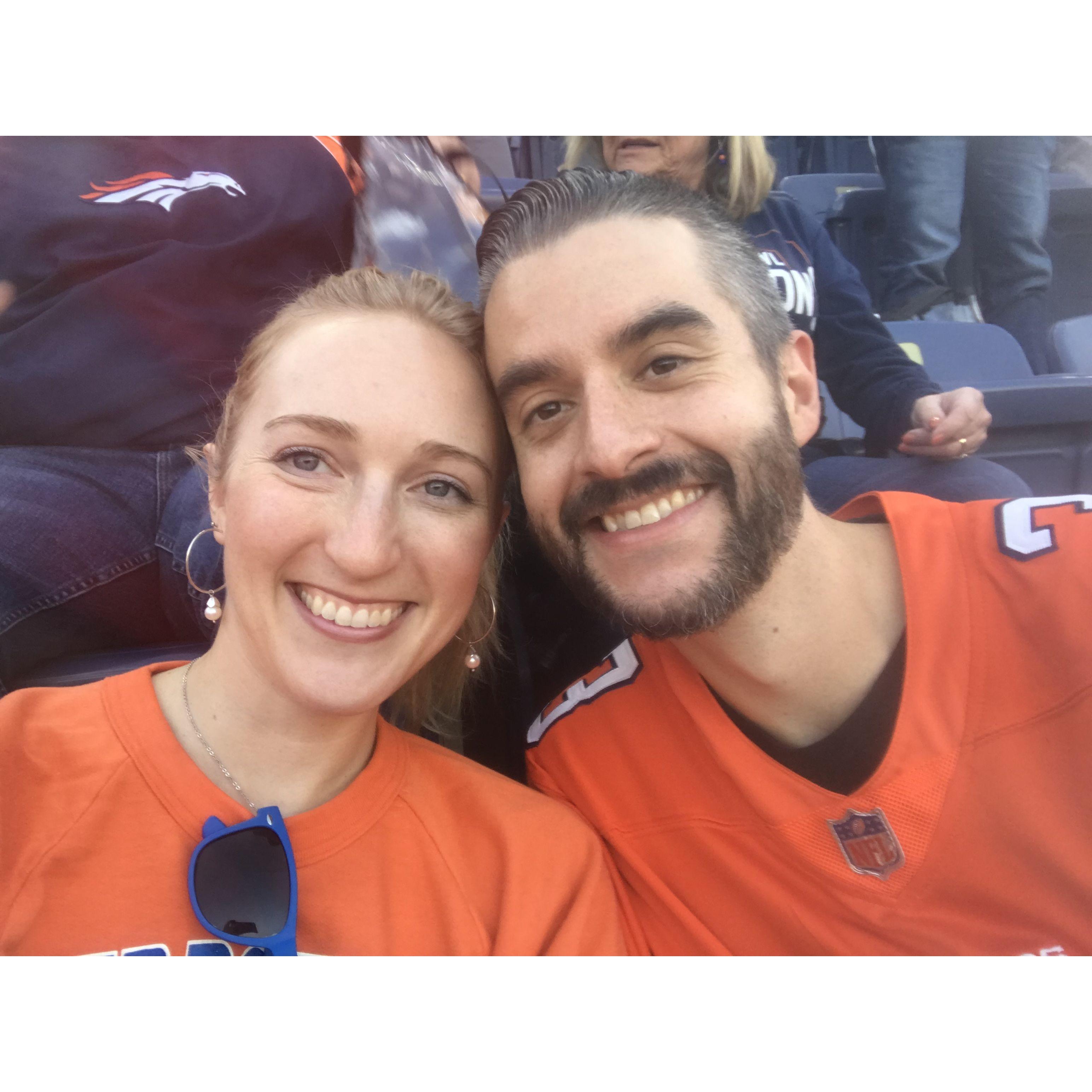 Robyn's first live Bronco's game. Mile High Stadium, October 6, 2022.
