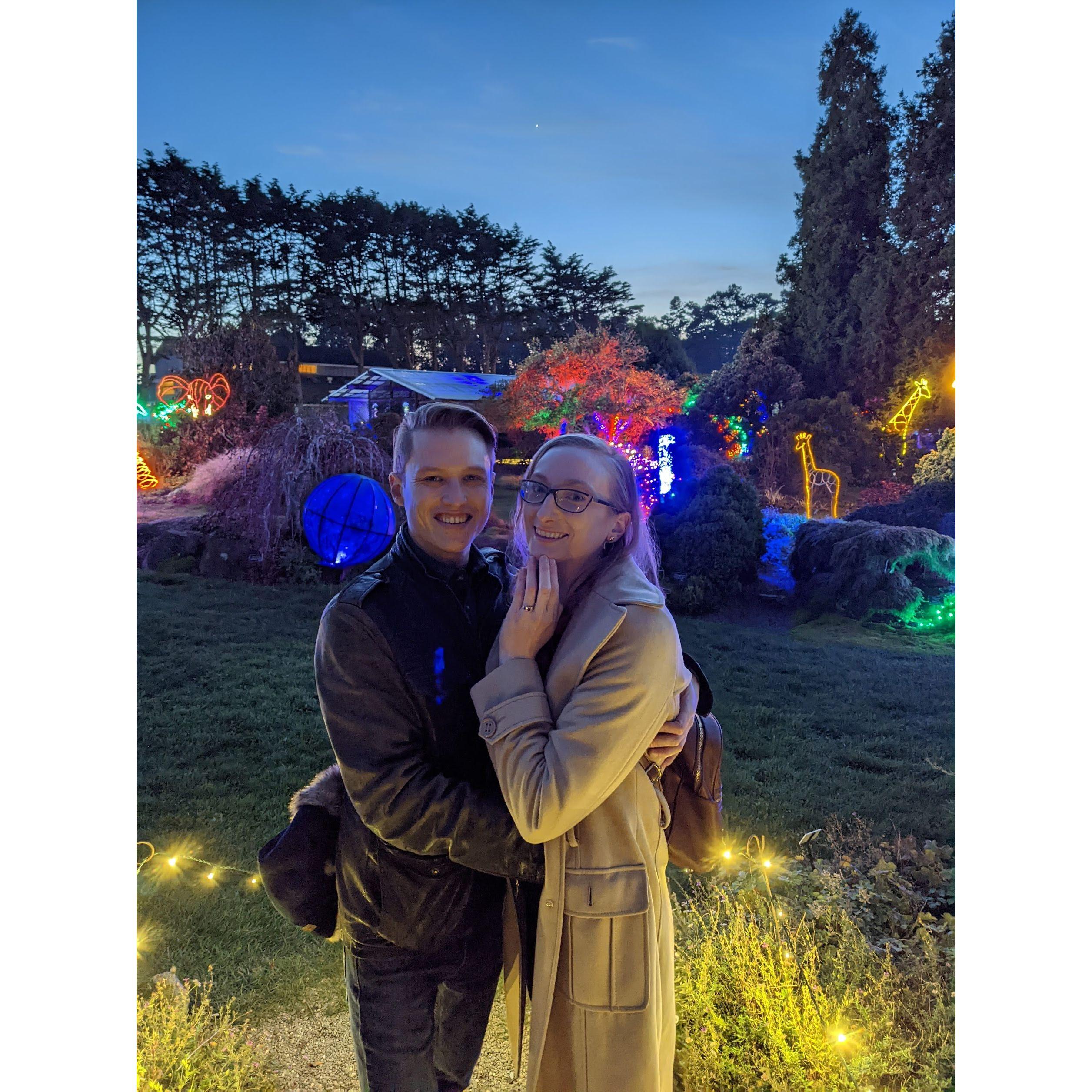 Right after the proposal!  At the Mendocino Coast Botanical Garden, December 10th 2021