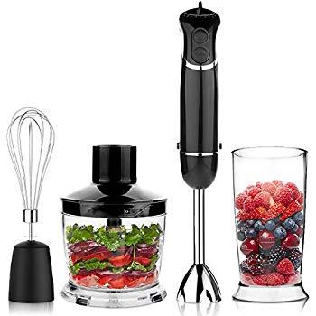 Mueller Austria 1 001 Ultra-Stick 500 Watt 9-Speed Immersion Multi-Purpose Hand Blender Heavy Duty Copper Motor Brushed Stainless Steel Finish Includes Whisk Attachment normal Silver