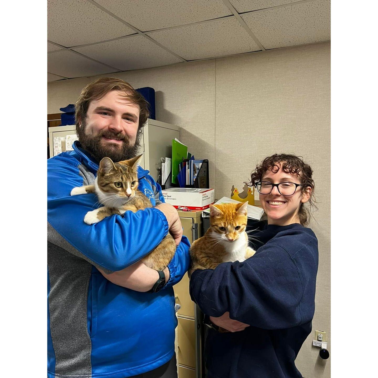 Adoption Day picture with Rosie (left) and Riley (right)