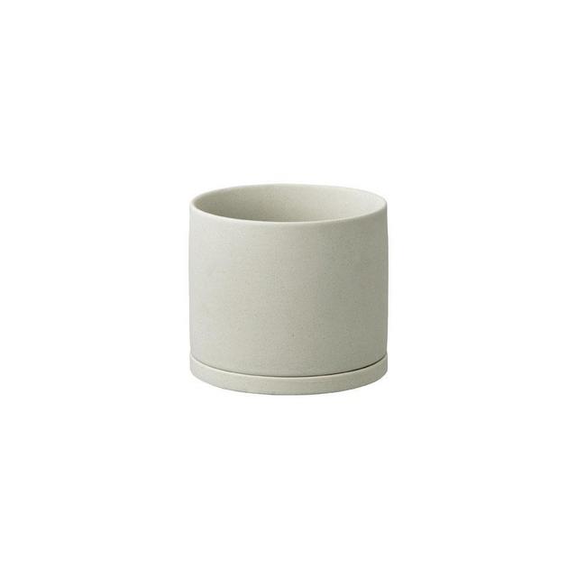Kinto Porcelain Medium Plant Pot, Light Grey