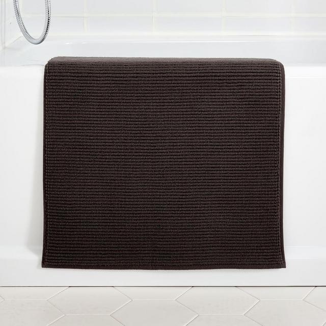 Organic Looped Ribbed Bath Mat, 20"x34", Gray Dusk