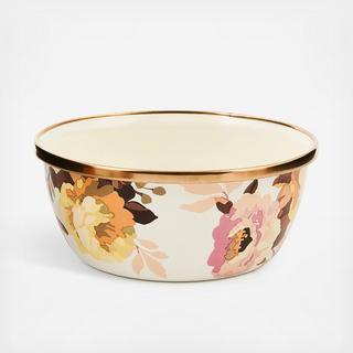 Wild Rose White Stainless Steel Pinch Bowl