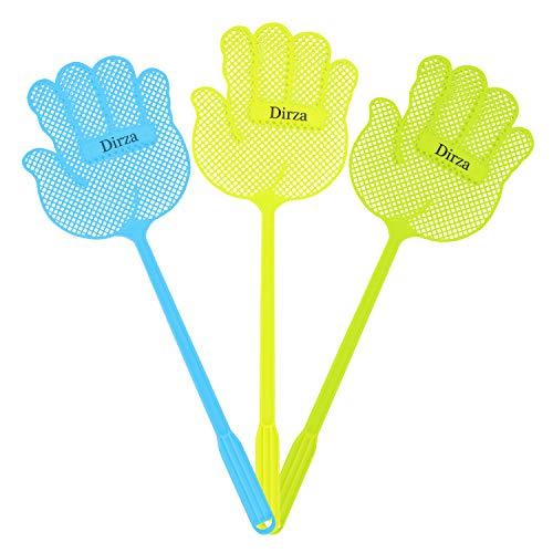 Dirza Fly Swatter - Long Handle - More Thicker Weight up to 1.09 OZs/One -Durable - Colorful 3 Pack