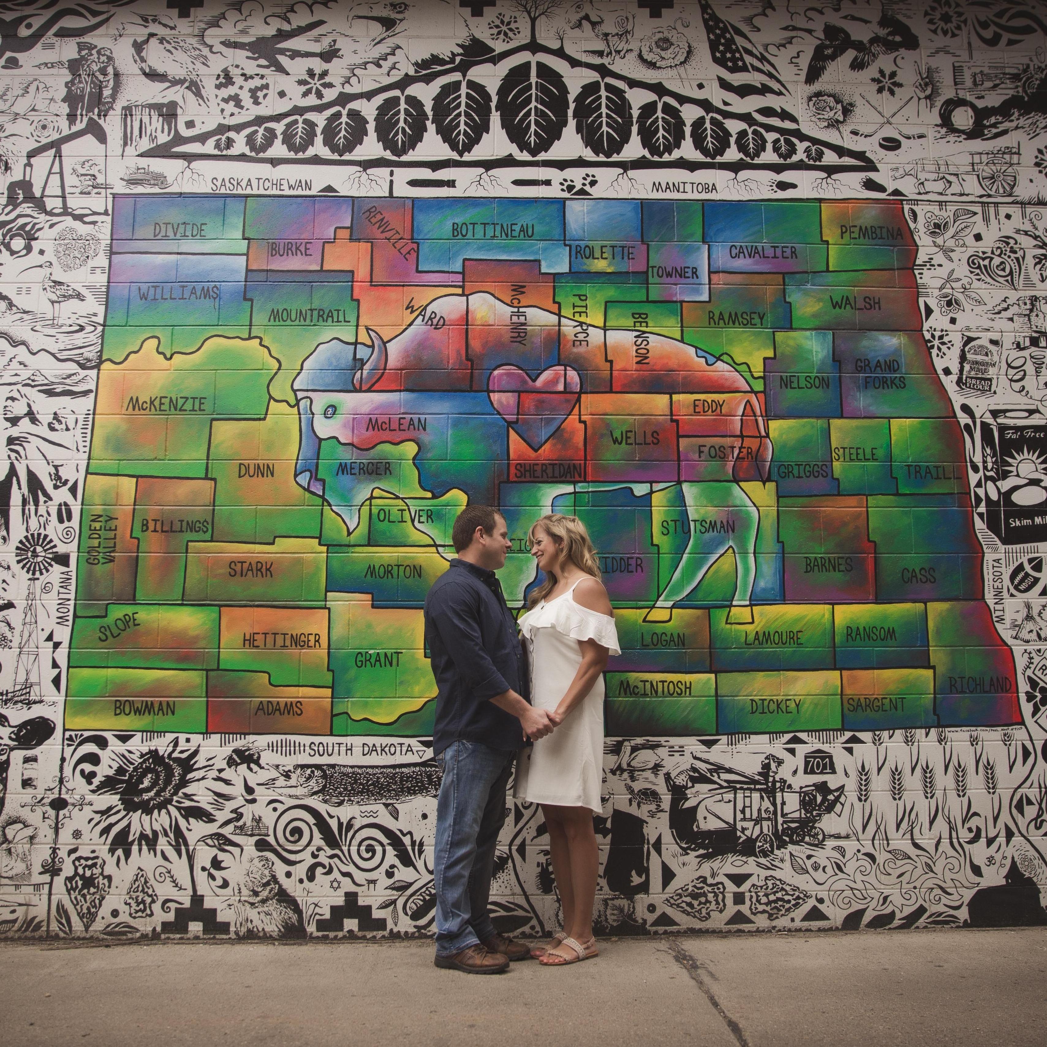 Engagement photo Bismarck Alley Art - Kelsey Heidecker Photography