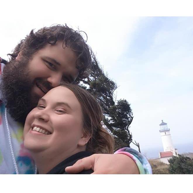 Right after he popped the question! We had to stop for a little selfie with the lighthouse in the background.