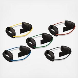Exercise Tubing with Cuff Exerciser 5-Piece Set