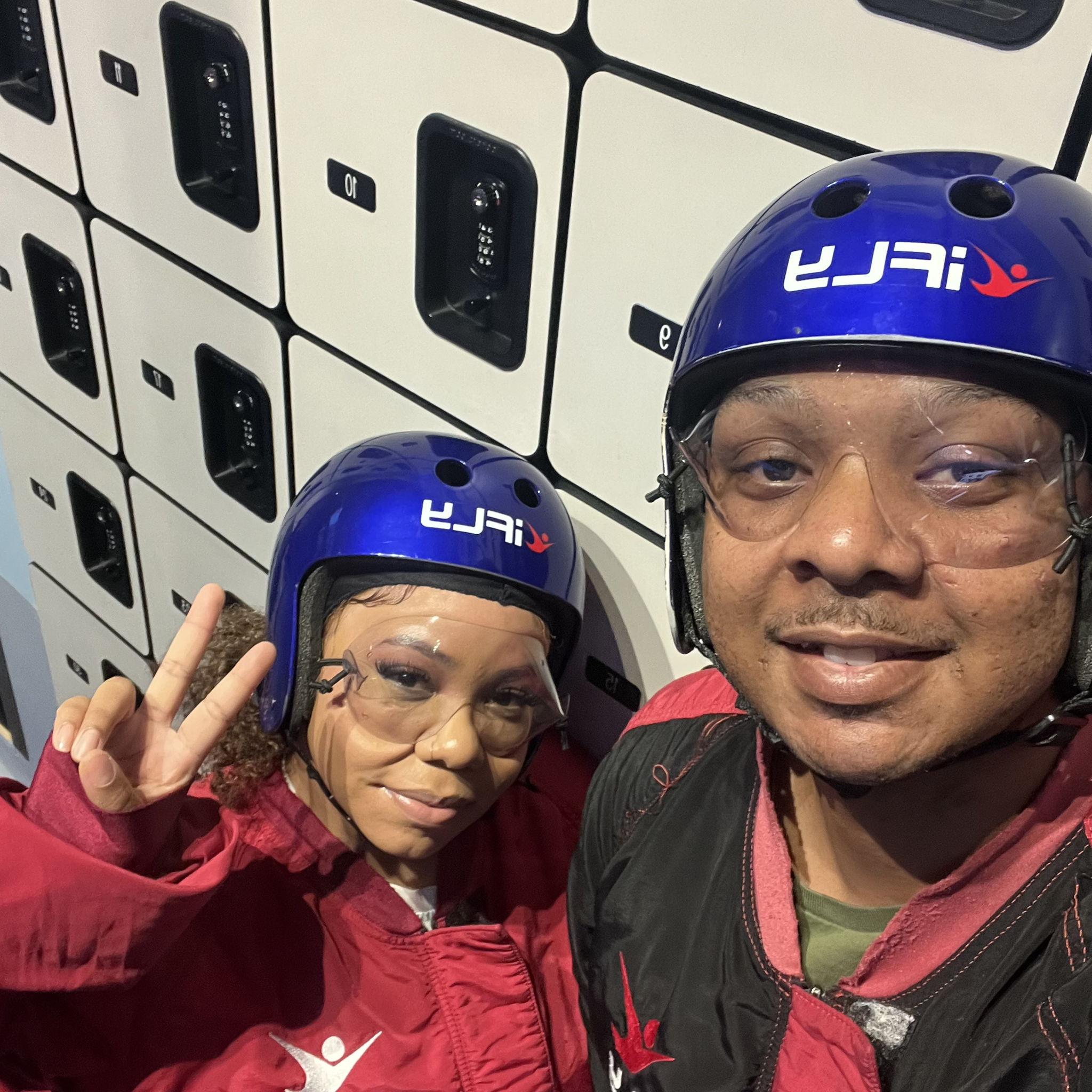 Going in door skydiving together