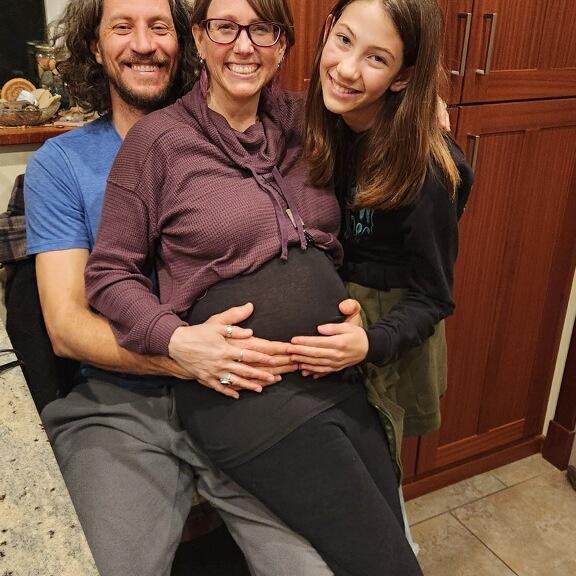 So excited for the little one! Charlie, Maggie, big sister to be Angela, and little sister to be Ellora.