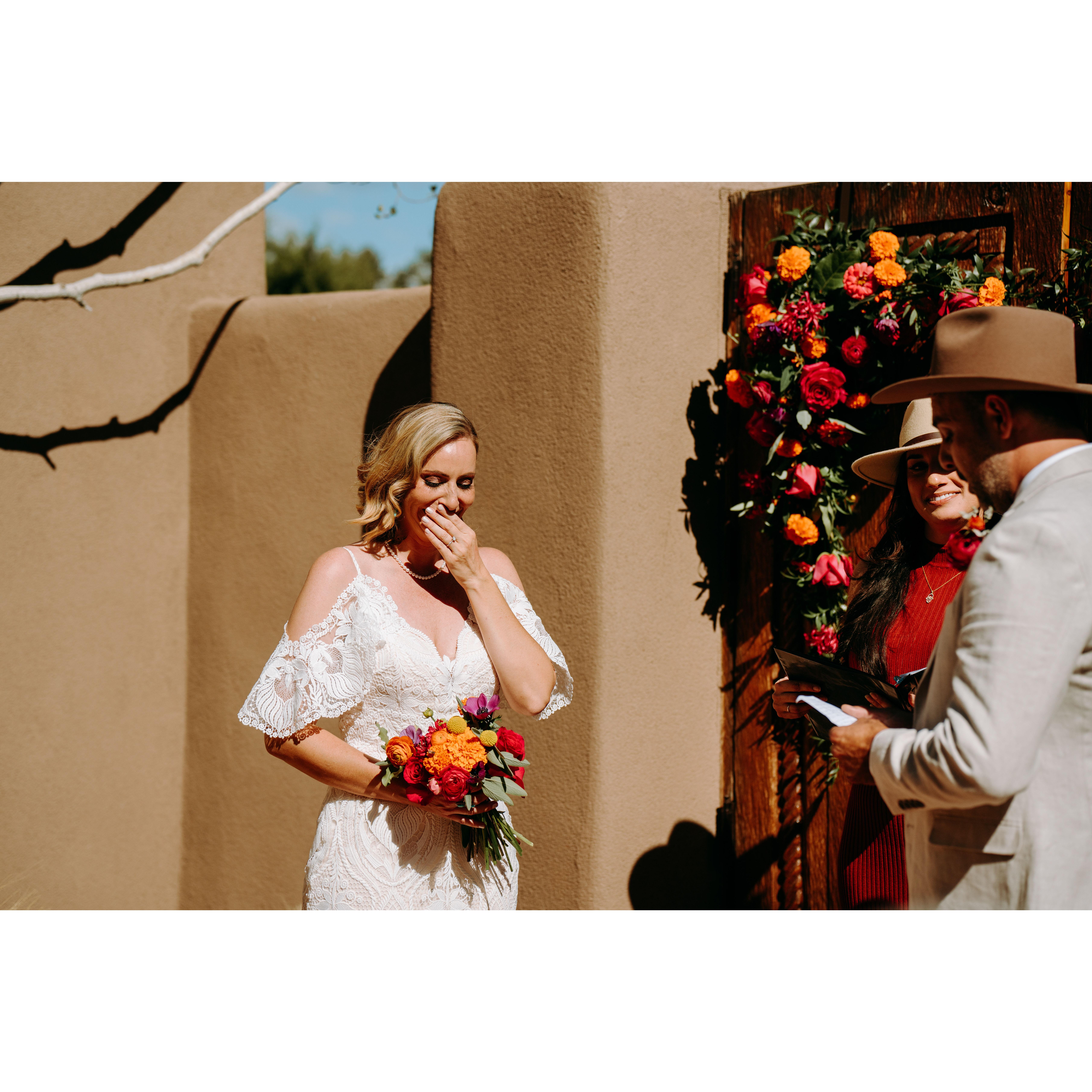 Vow ceremony - Jenn holds back tears listening to Shae share his vows