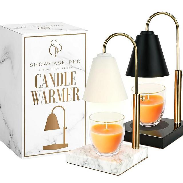 Showcase Pro Vintage Candle Warmer w/Dimmer & Marble Base – Adjustable Candle Lamp for Various Candle Sizes – Wax Warmer -Modern Decor for Living Room, Bedroom, & Office – Candle Melter