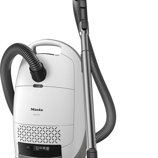 Miele New Guard M1 Parquet XL Bagged Canister Vacuum Cleaner with AirClean Plus Filter, AllTeQ Universal Floorhead, and Parquet Twister XL Floorbrush, LED Icon Display, in Brilliant White