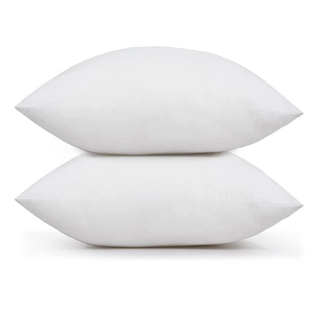 HITO 18x18 Pillow Inserts (Set of 2, White)- 100% Cotton Covering Soft  Filling Polyester Throw Pillows for Couch Bed Sofa