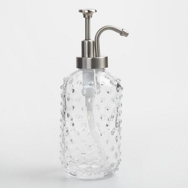Hobnail Glass Soap Dispenser