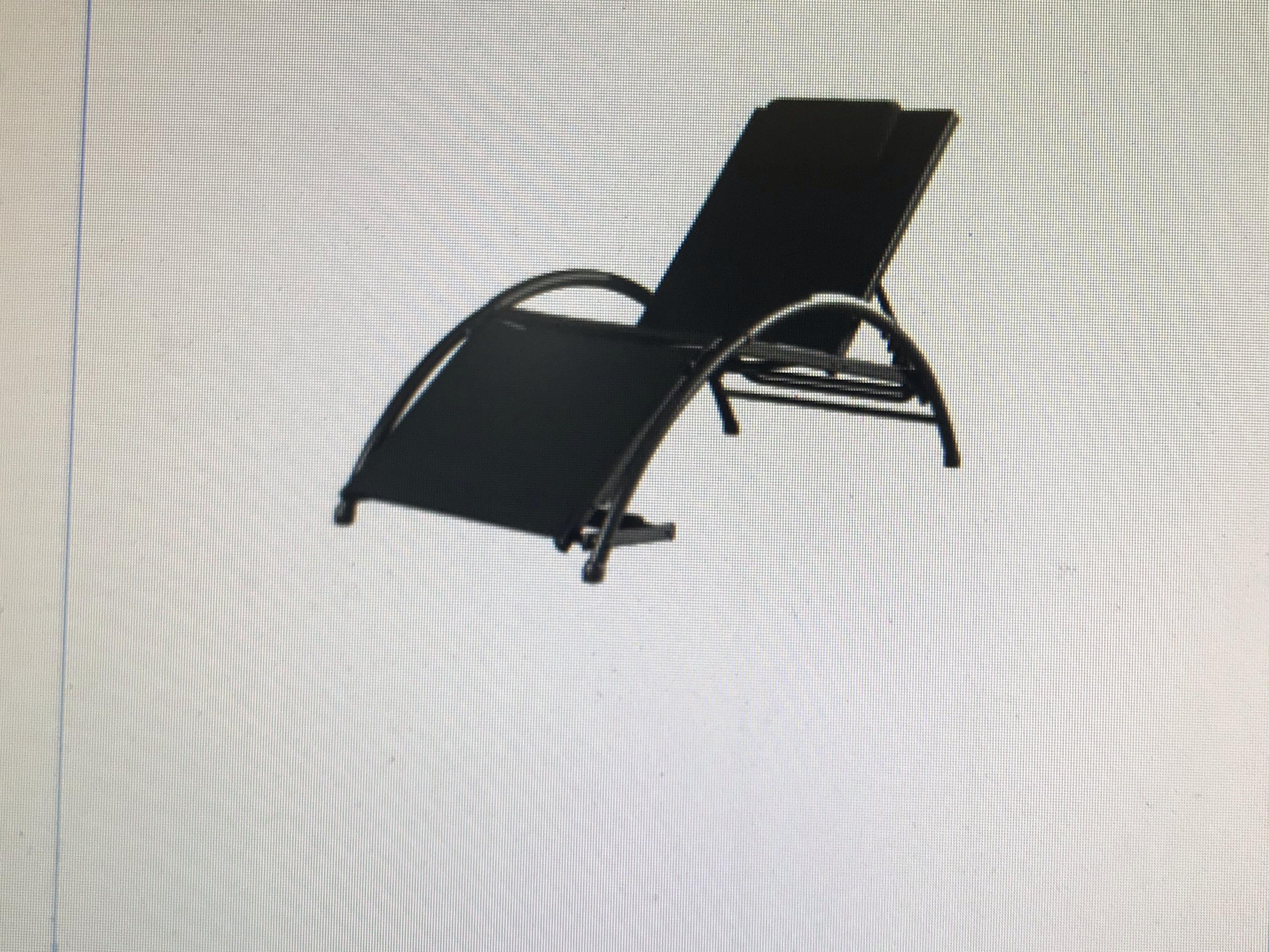 Vivere Dockside Sun Lounger in Black Ink with Black Aluminum Frame
