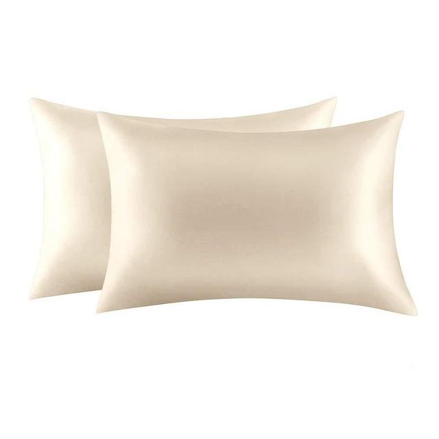 Jocoku 100% Mulberry Silk Pillowcases Set of 2 for Hair and Skin and Super Soft and Breathable King Size Nature Silk Pillowcases (King, Buff Beige)