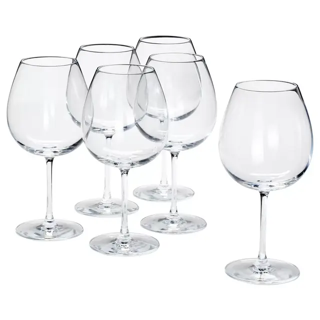 IKEA Red wine glass, clear glass23 oz, set of 6