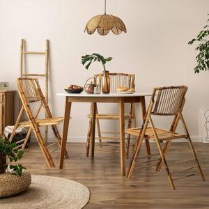 Bamboo Folding Chairs (Set of 4)
