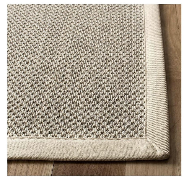 SAFAVIEH Area Rug 8x10 - Natural Fiber Collection - Large - Marble & Beige, Sisal, Woven Design with Border (NF143C)
