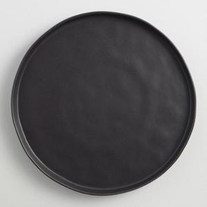 Black Organic Rimmed Charger Plates, Set of 4