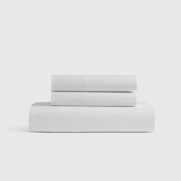 Classic Organic Percale Fitted Sheet Set - Queen. Without flat sheet. White.