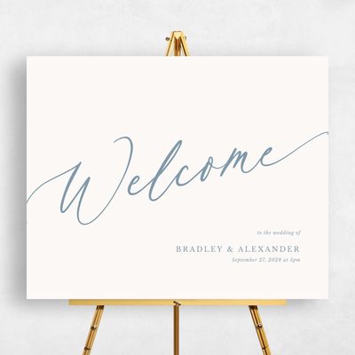 Storm Blue Wedding Sign - Andros Landscape
