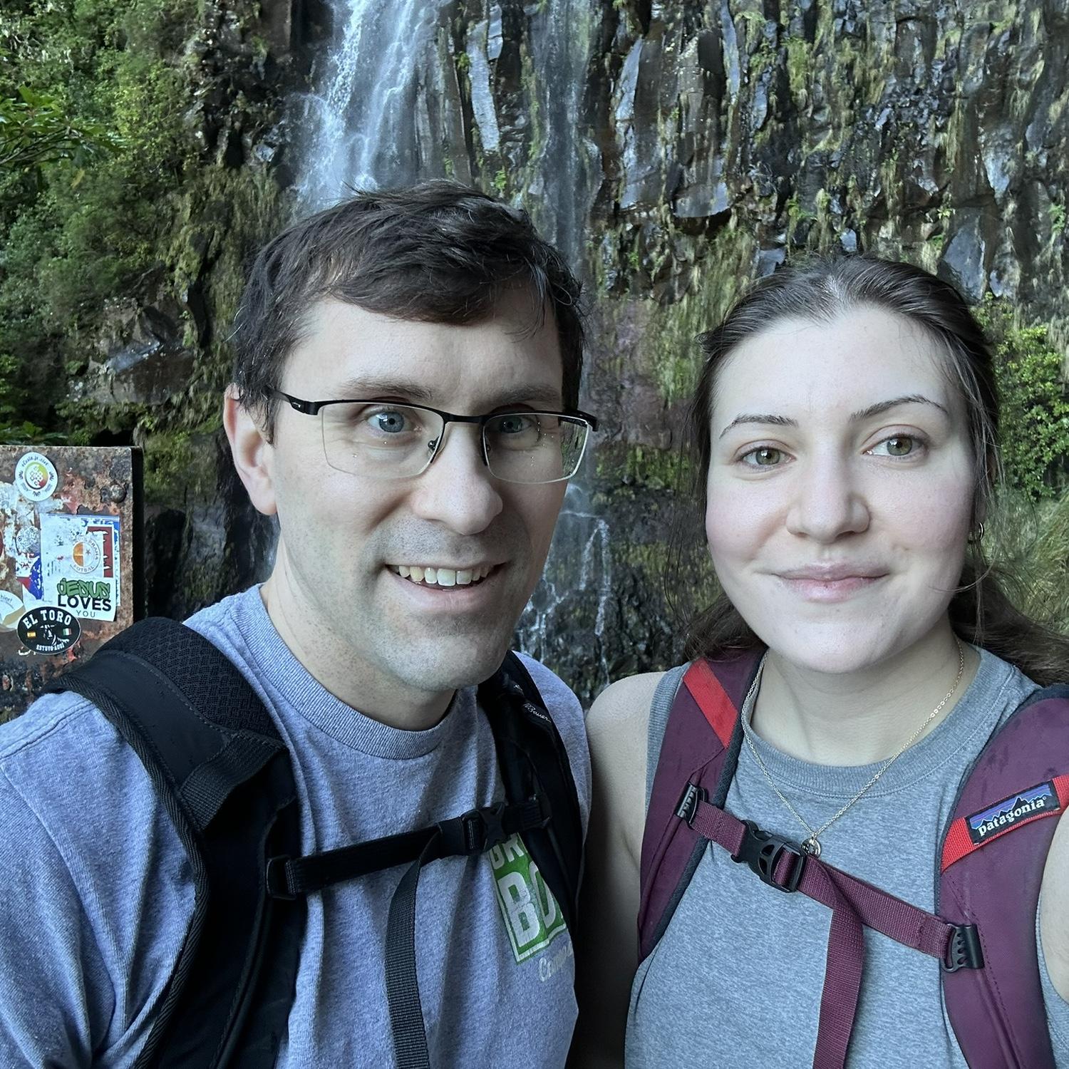 PR 6 Hiking Trail in front of a waterfall