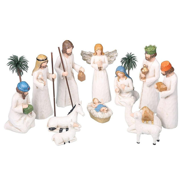 FYWMXIAJG Christmas Nativity Figurine Set Jesus Holy Family Statue Indoor Figurines