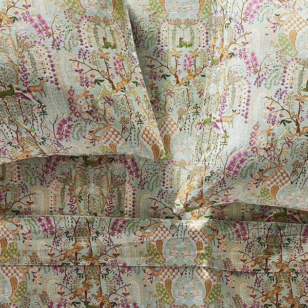 Organic Cotton Sateen Printed Sheet Set