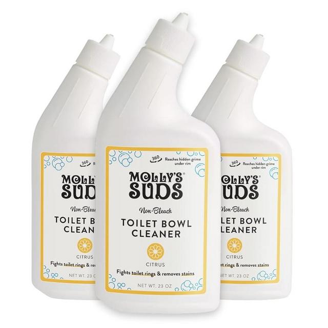 Molly's Suds Natural Toilet Bowl Cleaner | Non-Bleach | Plant-Based Gel Formula | Freshens, Removes Stains, Deodorizes | Citrus Scented - 23 Fl Oz (Pack of 3)