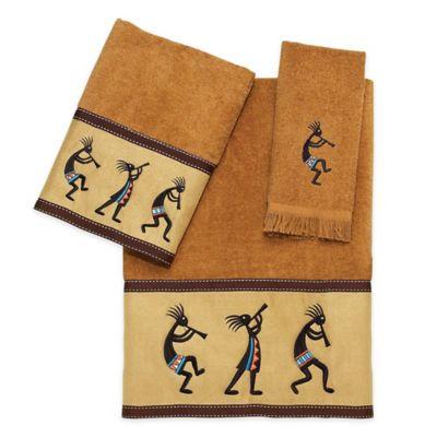 Avanti Kokopelli Fingertip Towel in Nutmeg