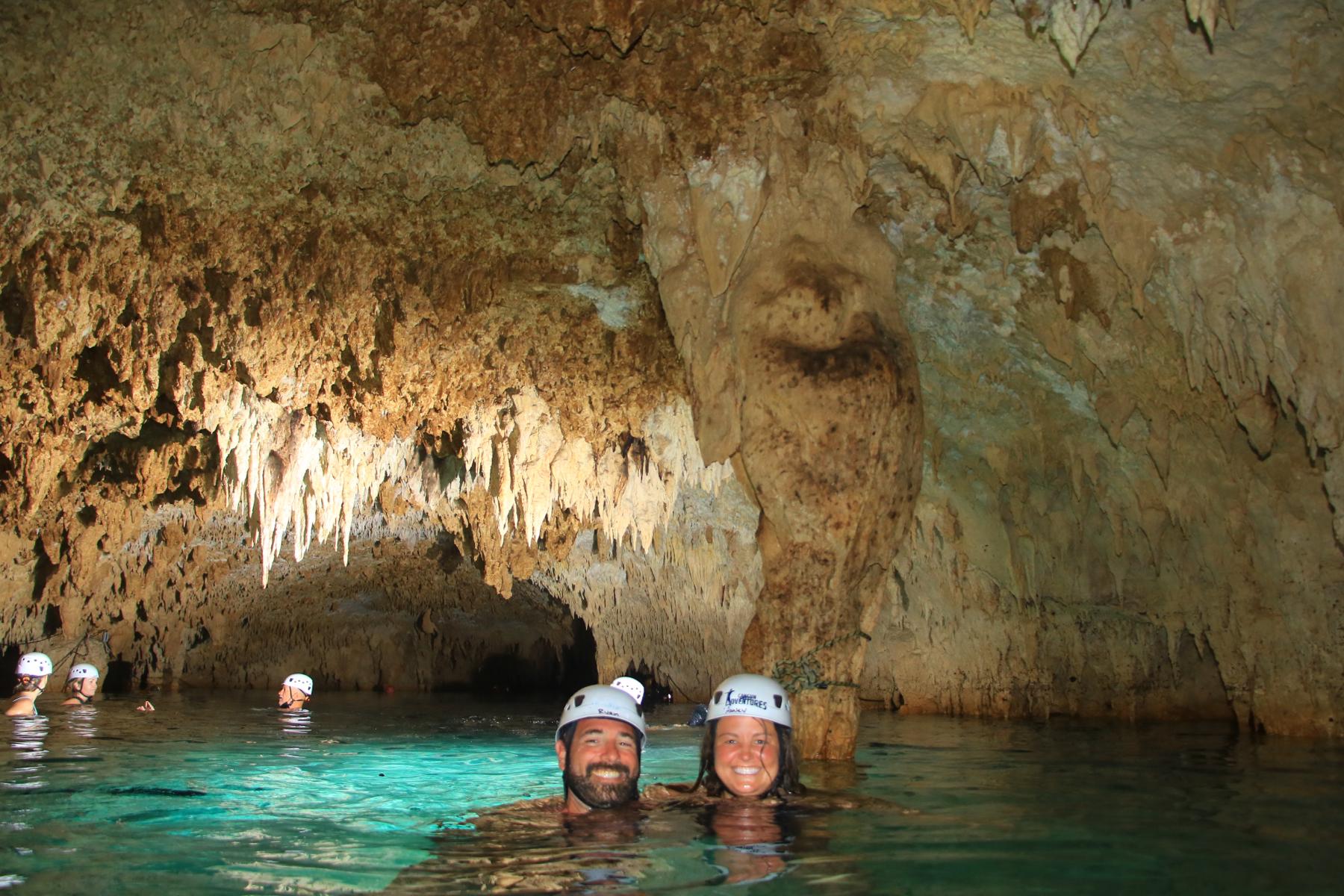 Swimming in a Cenote Cave in Mexico
